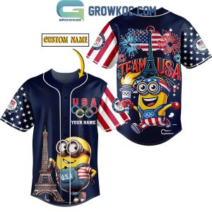 Minions Team USA Olympic Paris 2024 Firework Victory Personalized Baseball Jersey