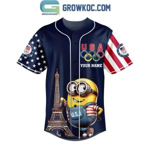 Minions Team USA Olympic Paris 2024 Firework Victory Personalized Baseball Jersey