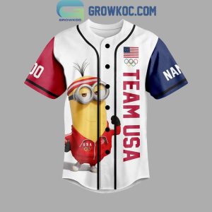 Minions Team USA Olympic Paris 2024 Personalized Baseball Jersey
