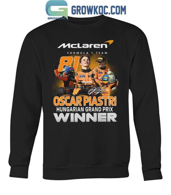 Oscar Piastri Hungarian Grand Prix Winner 2024 McLaren T-Shirt