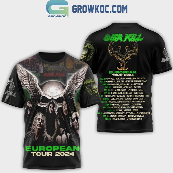 Overkill Rock Band 2024 European Tour Schedule Fan Hoodie T-Shirt