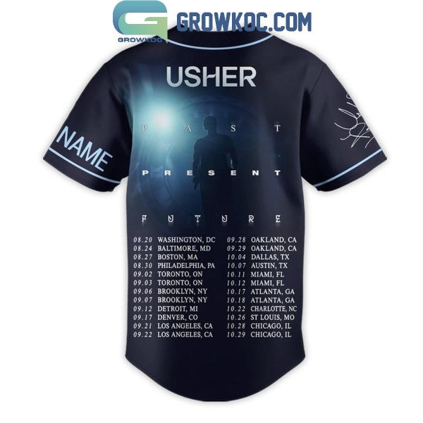 Past Present Future Of Usher Tour 2024 Personalized Baseball Jersey