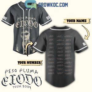 Peso Pluma Exodo Tour 2024 With Schedule Personalized Baseball Jersey