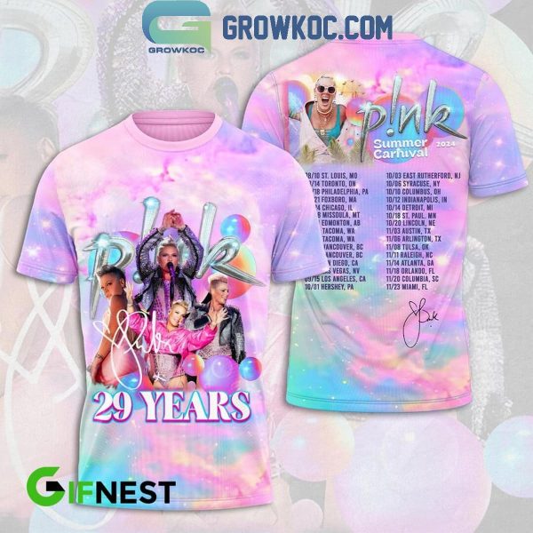Pink 29 Years Of Music Summer Carnival 2024 Hoodie T Shirt