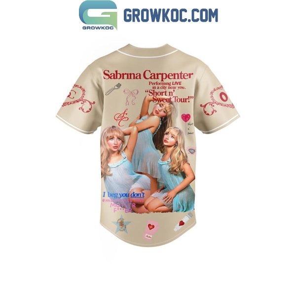 Sabrina Carpenter Short N’ Sweet Tour 2024 Personalized Baseball Jersey