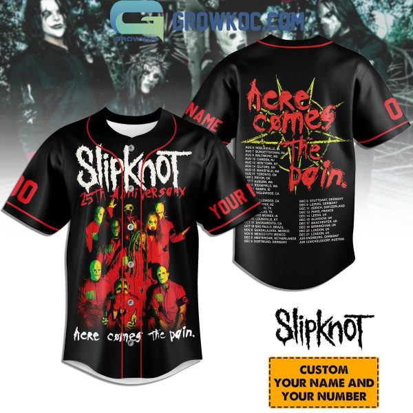 Slipknot Here Cones The Pain 2024 Tour Fan Schedule Personalized Baseball Jersey