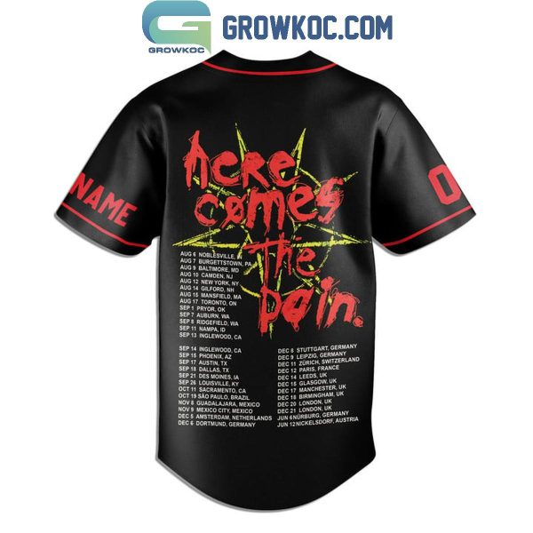 Slipknot Here Cones The Pain 2024 Tour Fan Schedule Personalized Baseball Jersey