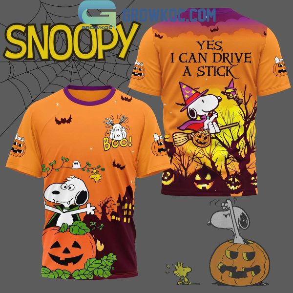 Snoopy Halloween Yes I Can Drive A Stick Hoodie T-Shirt