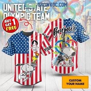 Snoopy Untied States Olympic Team Paris Personalized Baseball Jersey