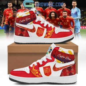 Spain Team Euro 2024 Champions Fans Air Jordan 1 Shoes