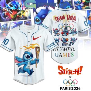 Stitch Paris 2024 Olympic Games Personalized Baseball Jersey