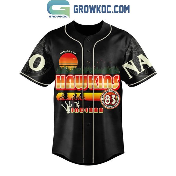 Stranger Things Welcome To Hawkins Indiana Personalized Baseball Jersey