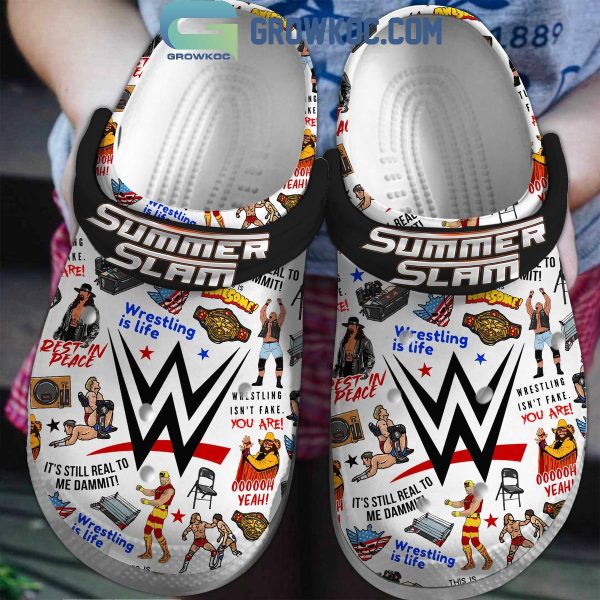 SummerSlam WWE 2024 Wrestling Is Life Crocs Clogs