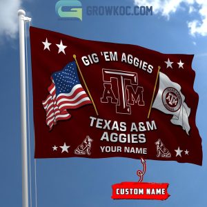 Texas A&M Aggies Gig ‘Em Aggies 2024 Personalized Flag