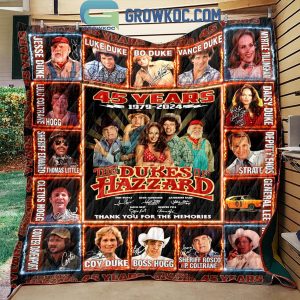 The Dukes Of Hazzard Thank You For The Memories 1979-2024 Fleece Blanket Quilt