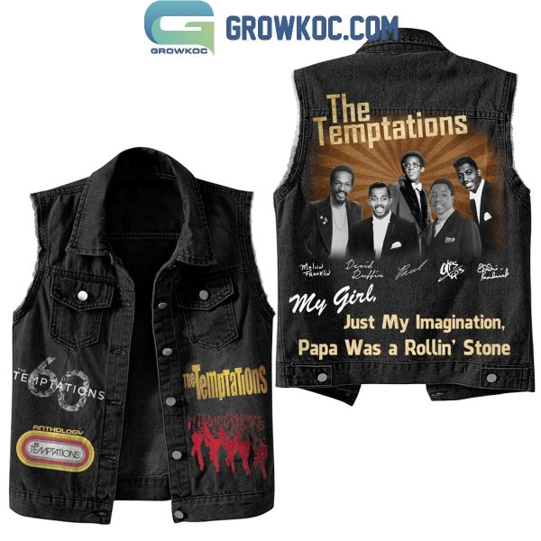 The Temptations My Girl Sleeveless Denim Jacket Black Design