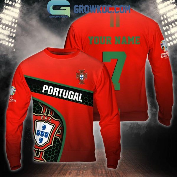 UEFA Euro 2024 Portugal Football Team Fan Personalized Hoodie T-Shirt