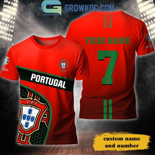 UEFA Euro 2024 Portugal Football Team Fan Personalized Hoodie T-Shirt