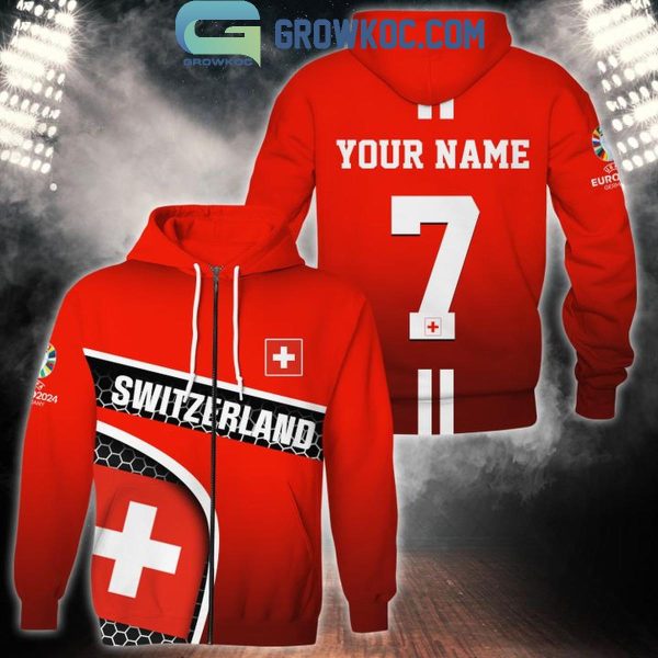 UEFA Euro 2024 Switzerland Football Team Fan Personalized Hoodie T-Shirt