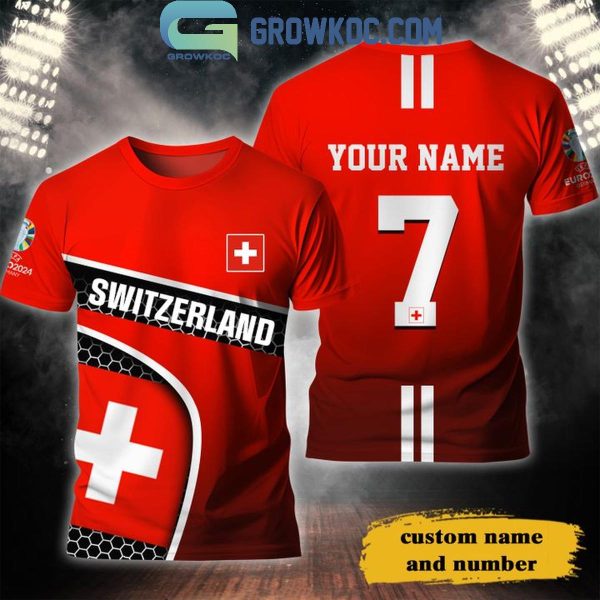 UEFA Euro 2024 Switzerland Football Team Fan Personalized Hoodie T-Shirt