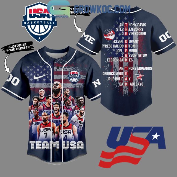 USA Men’s Basketball National Team Personalized Baseball Jersey