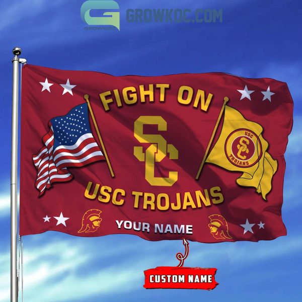USC Trojans Fight On 2024 Personalized Flag