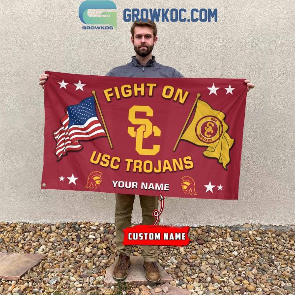 USC Trojans Fight On 2024 Personalized Flag