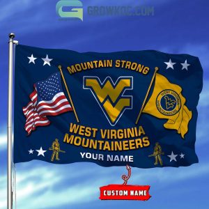West Virginia Mountaineers 2024 Mountain Strong Personalized Flag