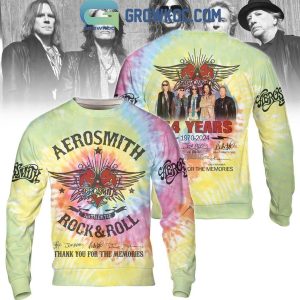 Aerosmith Rock And Roll Thank You For The Memories Tie Dye Hoodie T Shirt