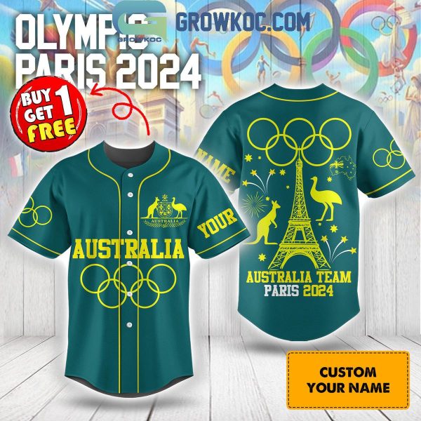 Australia Team Olympic Paris 2024 Personalized Baseball Jersey