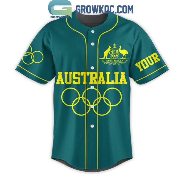 Australia Team Olympic Paris 2024 Personalized Baseball Jersey
