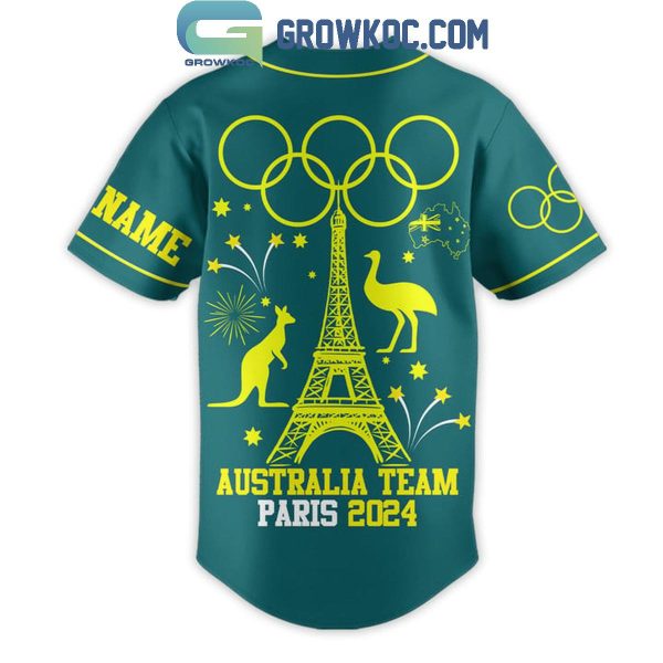 Australia Team Olympic Paris 2024 Personalized Baseball Jersey