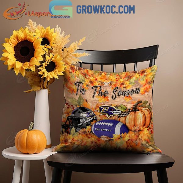 Baltimore Ravens Football Welcoming Fall Season Personalized Pillow