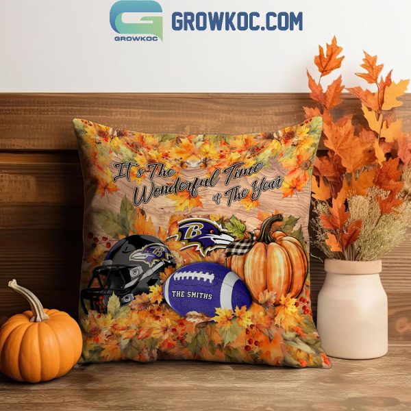 Baltimore Ravens Football Welcoming Fall Season Personalized Pillow