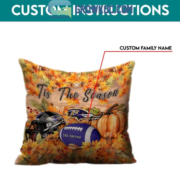 Baltimore Ravens Football Welcoming Fall Season Personalized Pillow