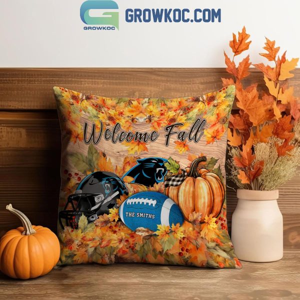 Carolina Panthers Football Welcoming Fall Season Personalized Pillow