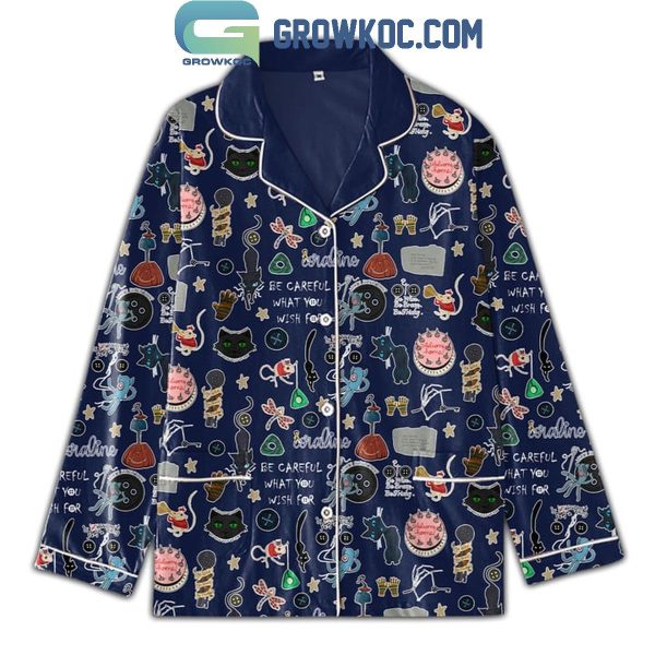 Coraline Halloween Be Careful Polyester Pajamas Set