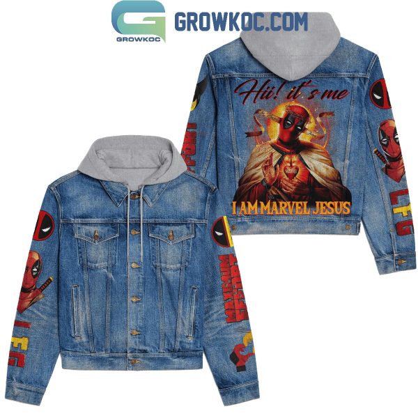 Deadpool Hi It’s Me I Am Marvel Jesus Hooded Denim Jacket