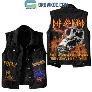 Def Leppard Rock Of Ages Still Rollin’Sleeveless Denim Jacket