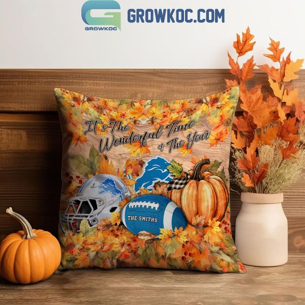 Detroit Lions Football Welcoming Fall Season Personalized Pillow