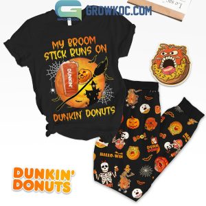 Dunkin’ Donuts My Broom Stick Runs In Halloween Fleece Pajamas Set