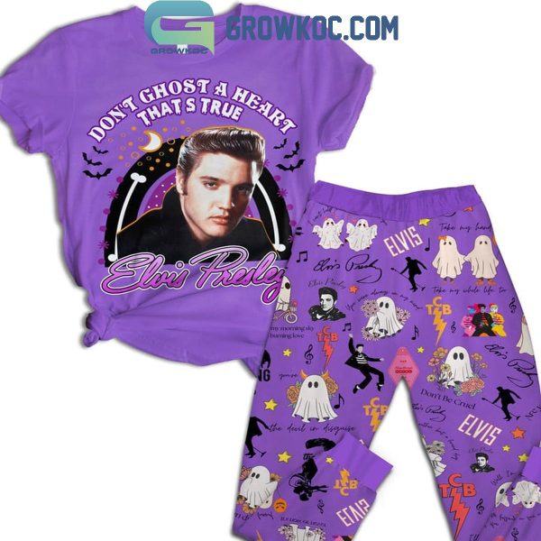 Elvis Presley Don’t Ghost A Heart That Is True Halloween Fleece Pajamas Set