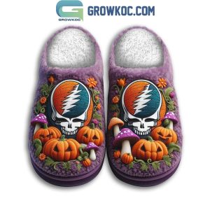 Grateful Dead In Halloween Home Fleece Slippers