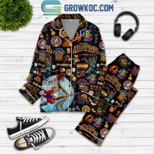 Grateful Dead In Halloween With Dancing Bear Polyester Pajamas Set