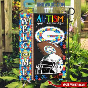 Green Bay Packers Autism Accept Understand Love Personalized House Garden Flag