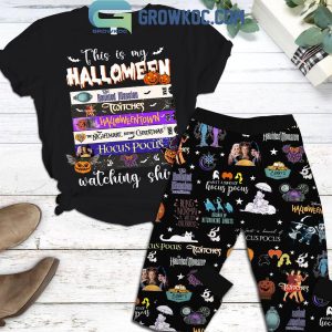 Halloweentown Hocus Pocus Haunted Mansion Watching Fleece Pajamas Set