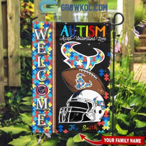 Houston Texans Autism Accept Understand Love Personalized House Garden Flag