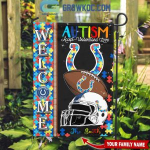 Indianapolis Colts Autism Accept Understand Love Personalized House Garden Flag