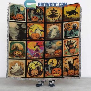 Jack-o’-lantern Halloween Spooky Season Fall Pumpkin Fleece Blanket Quilt