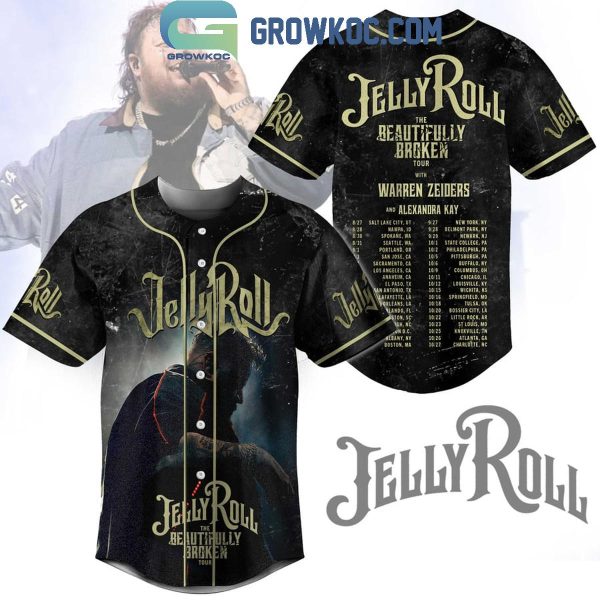 Jelly Roll Schedule Of The Beautifully Broken Tour 2024 Baseball Jersey